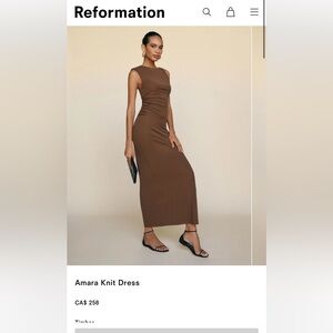 Reformation Brown Knit Maxi Dress